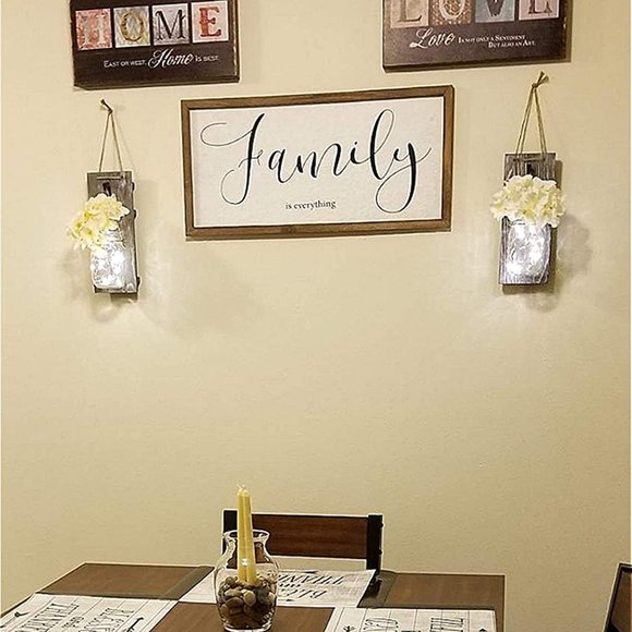 New 2 Set Decorative Rustic Mason Jar Wall Decor - Picture 5 of 6